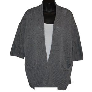 LOFT Open Front Elbow Sleeve Cardigan with Pockets